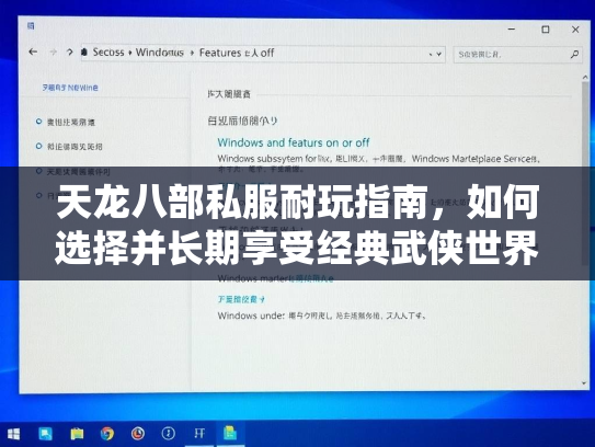 天龙八部私服耐玩指南，如何选择并长期享受经典武侠世界