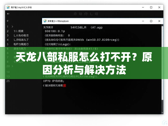 天龙八部私服怎么打不开？原因分析与解决方法