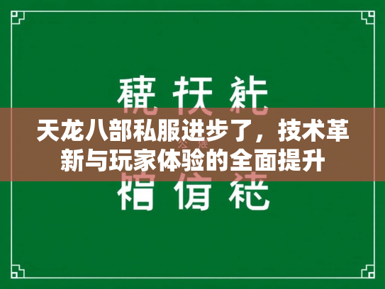 天龙八部私服进步了，技术革新与玩家体验的全面提升  第2张