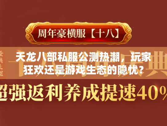 天龙八部私服公测热潮，玩家狂欢还是游戏生态的隐忧？  第2张