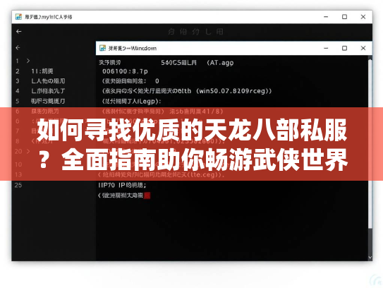 如何寻找优质的天龙八部私服？全面指南助你畅游武侠世界  第2张