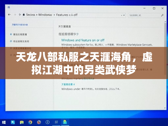天龙八部私服之天涯海角，虚拟江湖中的另类武侠梦