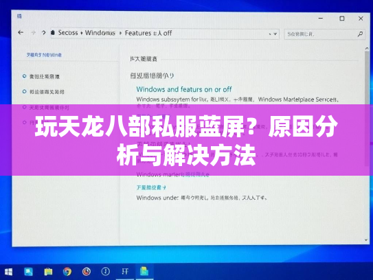 玩天龙八部私服蓝屏？原因分析与解决方法  第1张