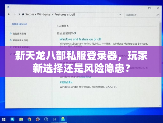 新天龙八部私服登录器，玩家新选择还是风险隐患？  第1张