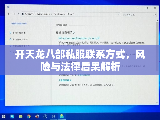 开天龙八部私服联系方式，风险与法律后果解析  第1张
