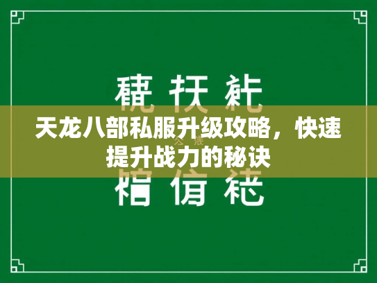 天龙八部私服升级攻略，快速提升战力的秘诀  第1张