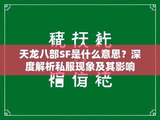 天龙八部SF是什么意思？深度解析私服现象及其影响