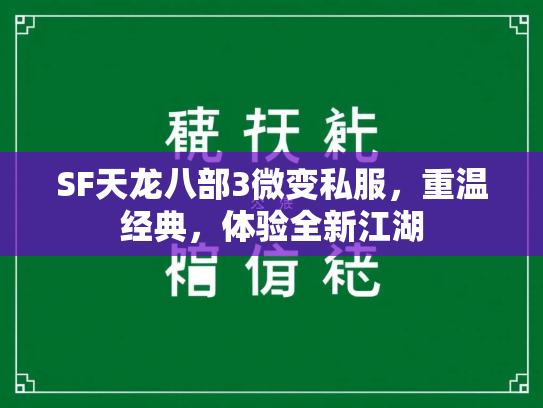 SF天龙八部3微变私服，重温经典，体验全新江湖