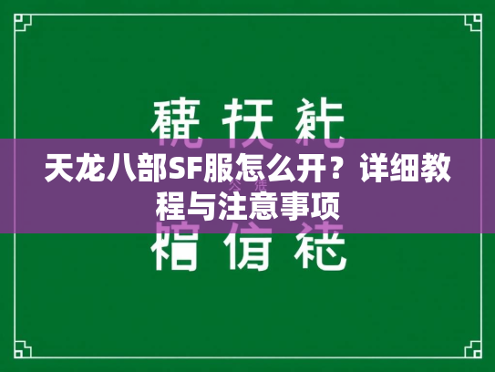 天龙八部SF服怎么开？详细教程与注意事项