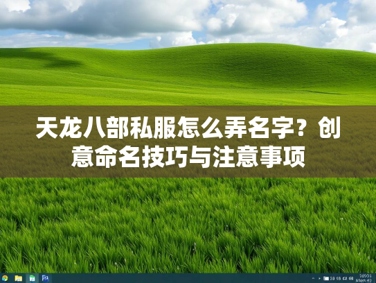 天龙八部私服怎么弄名字？创意命名技巧与注意事项  第2张