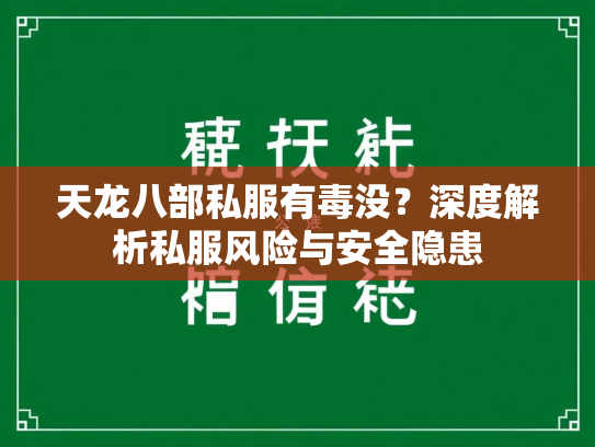 天龙八部私服有毒没？深度解析私服风险与安全隐患